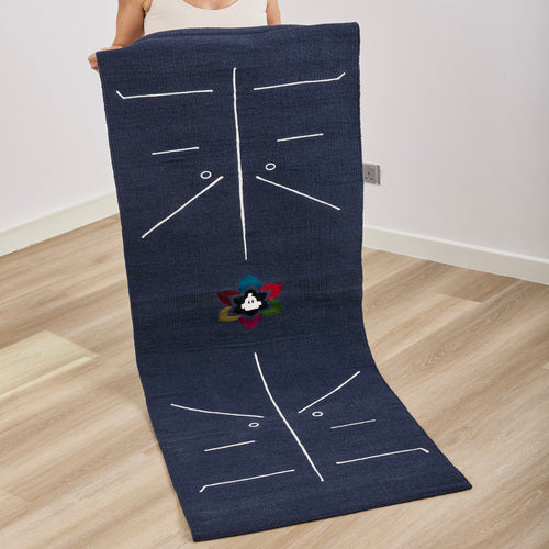 Handmade Cotton Yoga Mat – Dark blue