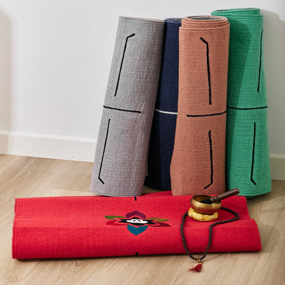 Handmade Cotton Yoga Mat – Dark blue