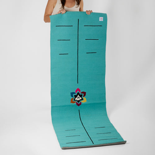 Handmade Cotton Yoga Mat – Sky blue
