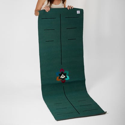 Handmande Cotton Yoga Mat – Dark Green
